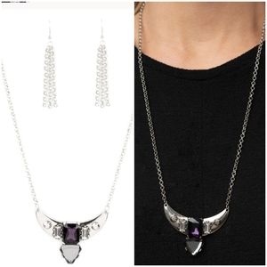 YOU THE TAILSMAN PURPLE NECKLACE/EARRING SET